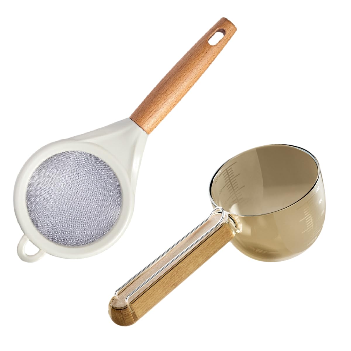 Colador de cocina, colador de harina de acero inoxidable, para pasta, harina (caqui)