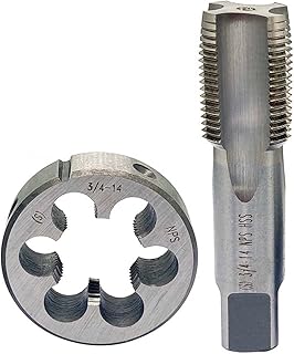 3/4"-14 NPS tap and die, 3/4"-14, 3/4"-18, HSS Tap And Die Set UNF Machine Thread Tap And UNF Round Thread Die Right Hand (3/4-14 NPS)