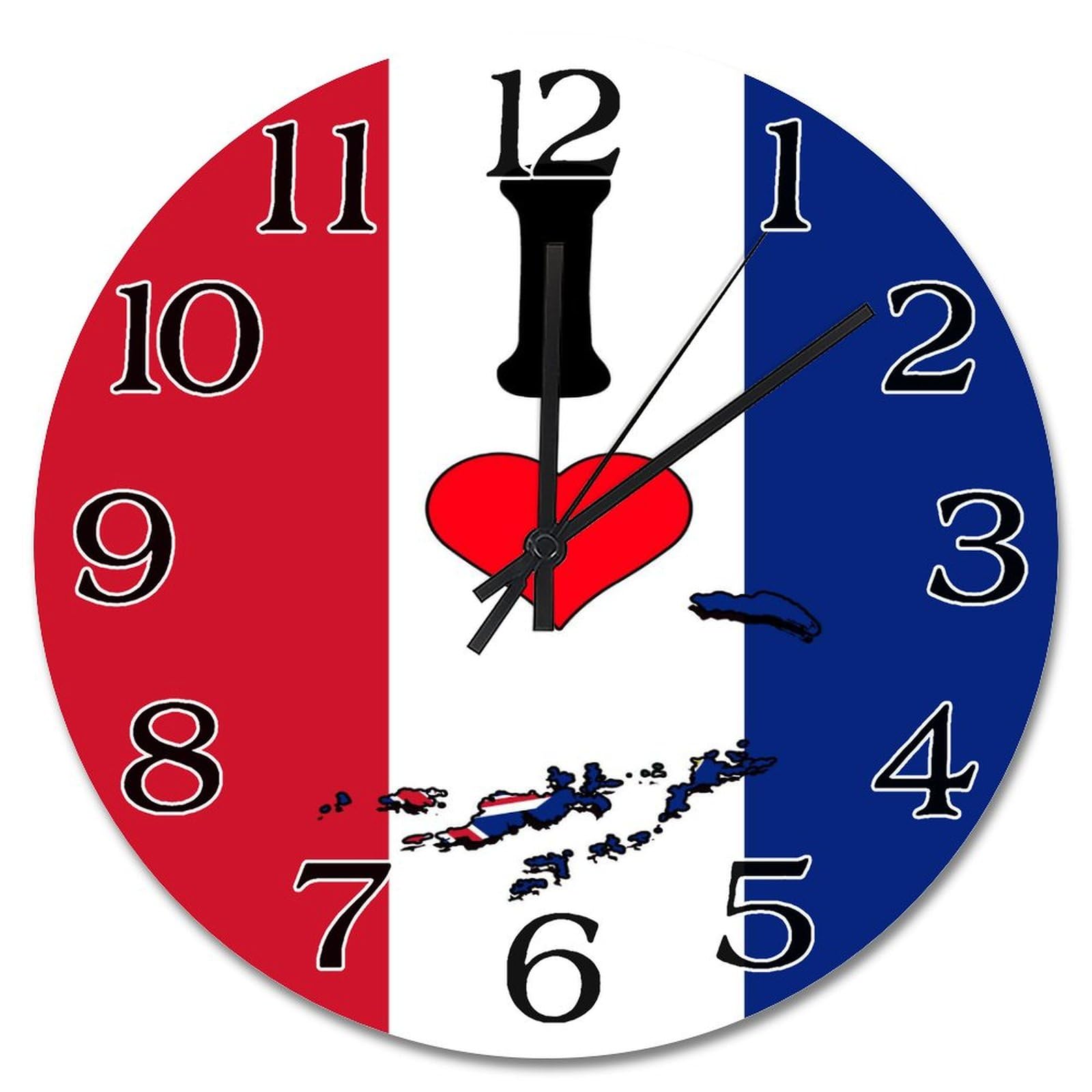 Horloge murale vintage pour salon rétro avec drapeau des Îles Vierges