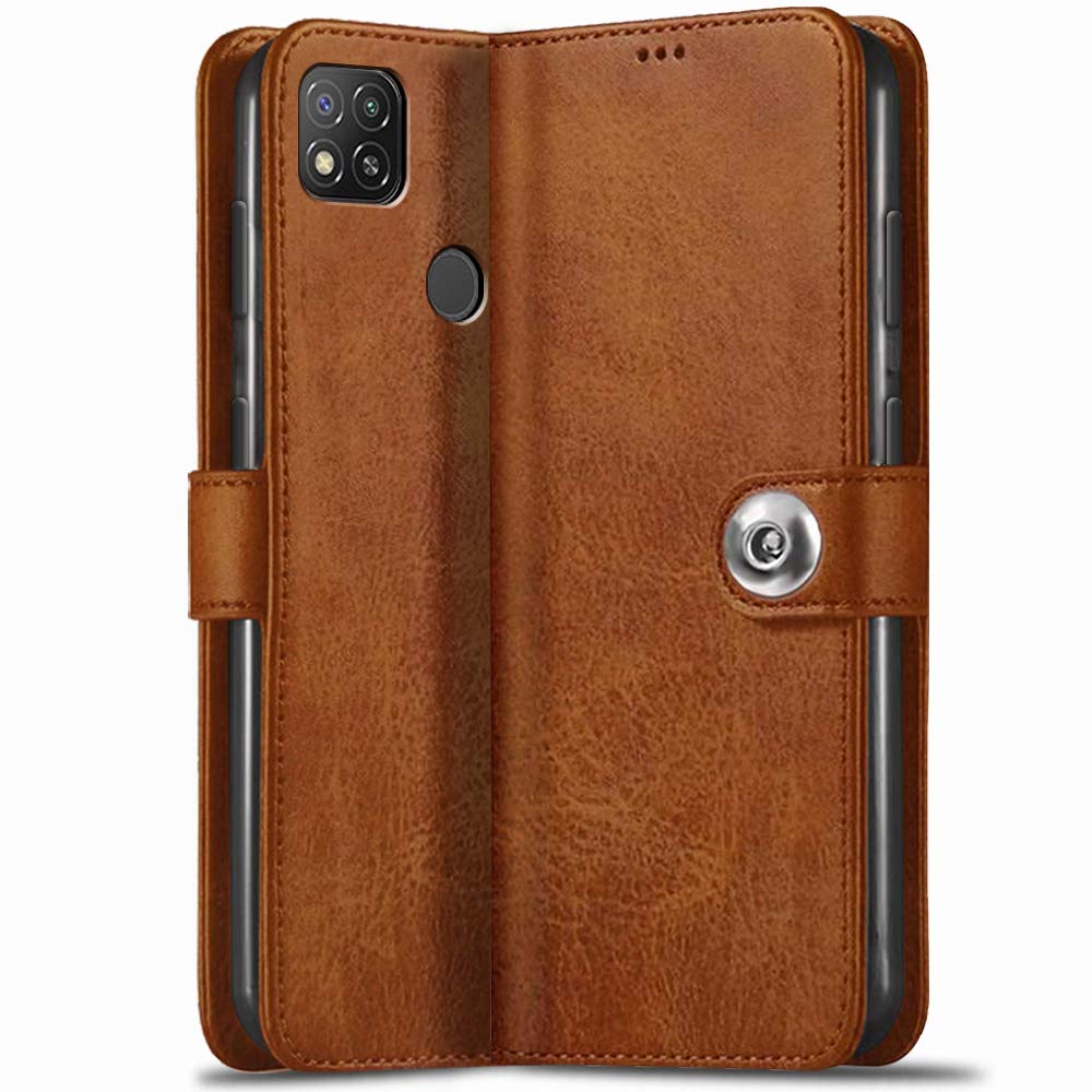 TheGiftKart Flip Back Cover Case for Redmi 9 / Redmi 9 Activ/Poco C31 | Genuine Leather Finish | Designer Button | Inbuilt Pockets & Stand | Flip Cover for Redmi 9 / Redmi 9 Activ/Poco C31 (Brown) (B08VGNGXQY) Amazon Price History, Amazon Price Tracker
