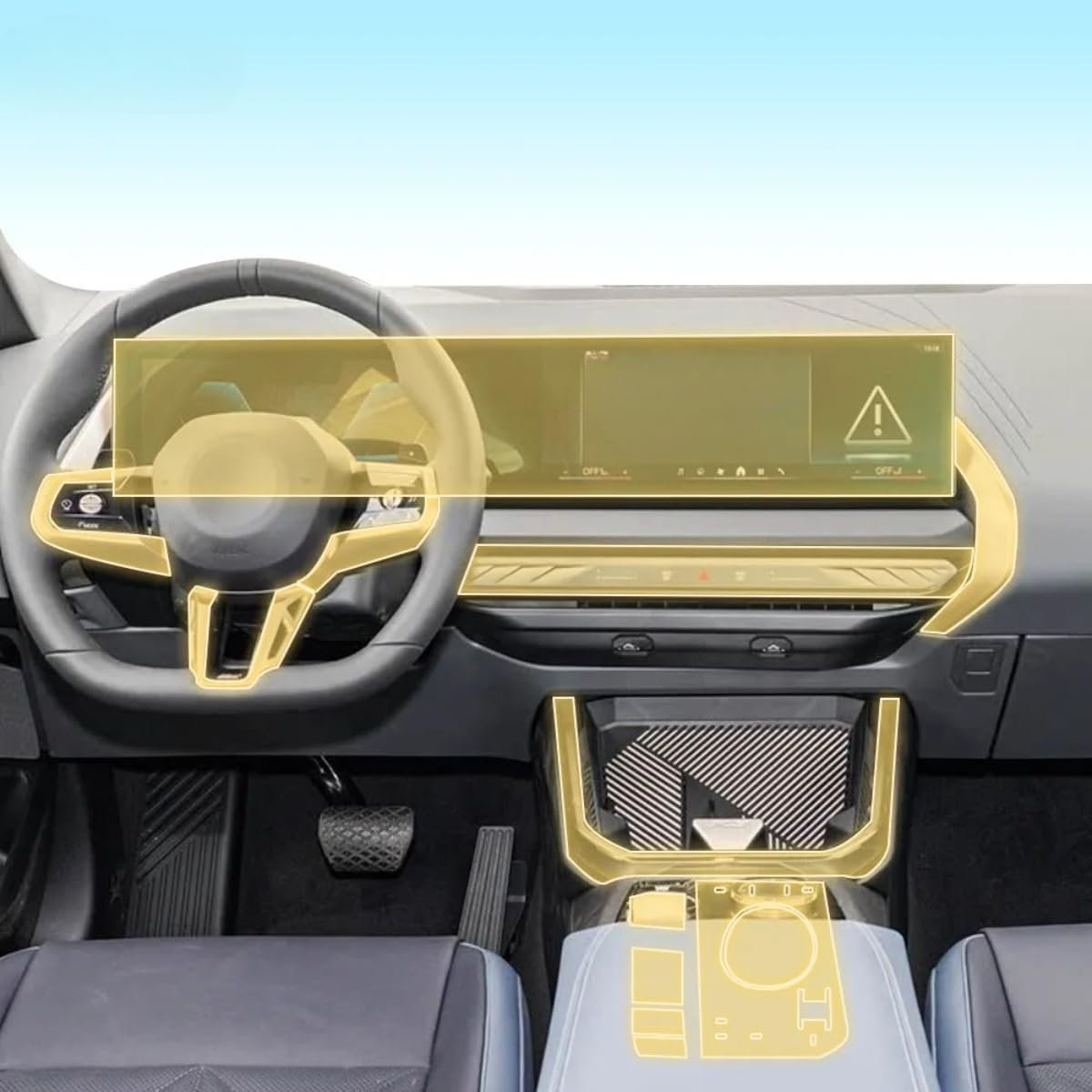 Car Interior Film Dashboard Piano Board Shift CenterConsole PPF Anti-Scratch Transparent TPU Protection Film Accessories，for BMW G45 X3 2025-2026 (Style A for RHD)