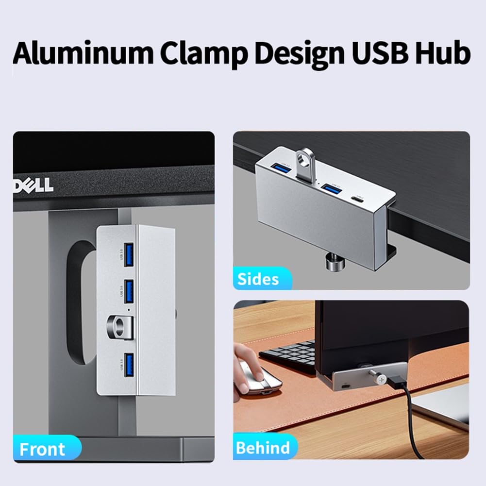 USB 3.0 typ C HUB zewnętrzny rozdzielacz wieloportowy ze stopu aluminium wysoka prędkość rozszerzenie 5 GBPS transmisja danych na biurko