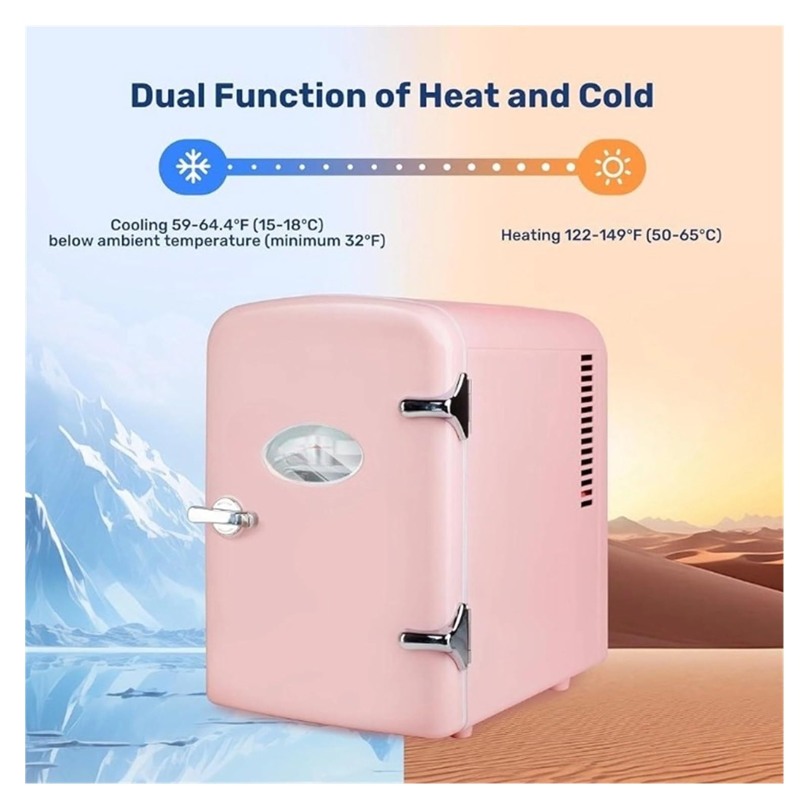 Mini refrigerador portátil de 4L, Enfriador y Calentador, Temperatura Ajustable, refrigerador Compacto ecológico, Ideal for el Cuidado de la Piel, Leche Materna y Oficina.