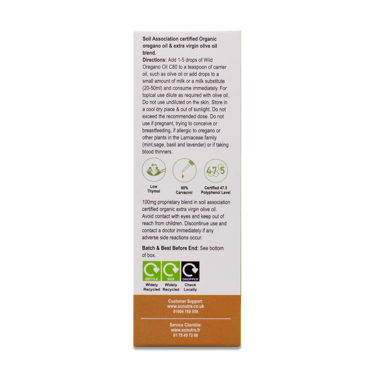 Huile d'origan 25ml - Huile d'origan sauvage C80-80% carvacrol - Aucun additif - Végan - Origanum vulgare hirtum - SC Nutra (Sweet Cures)