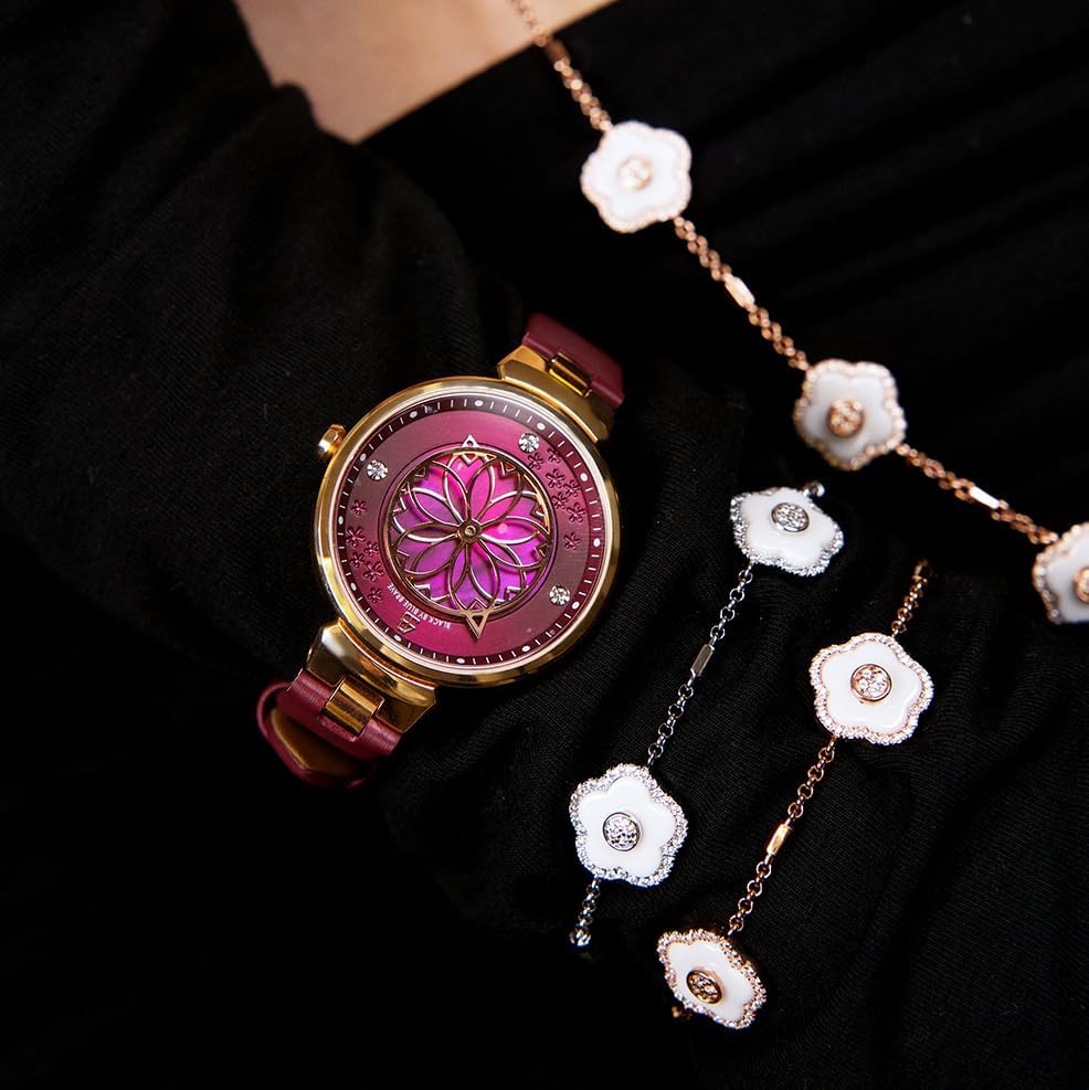 Women Watches Cherry Blossom Women's Watch Mother of Pearl Dial Ladies Watch with L... - Image 5