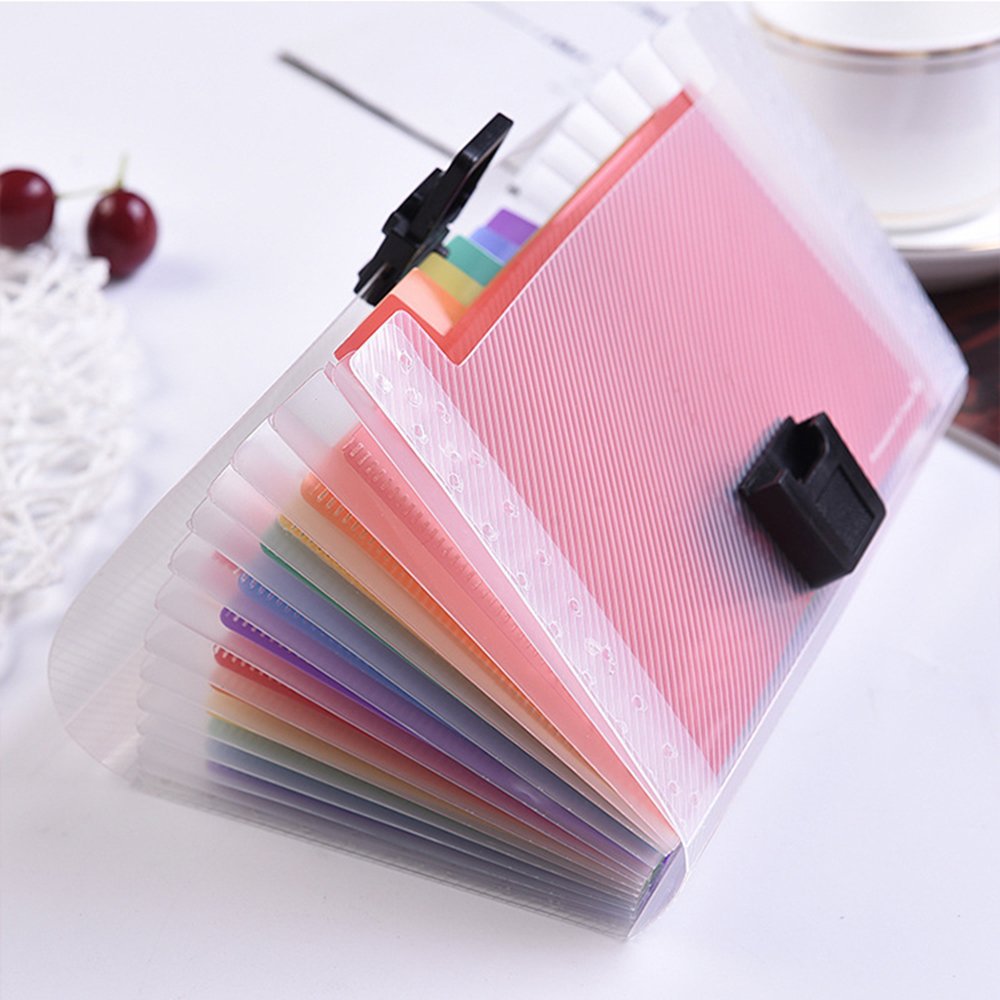 A6 Mini Accordion File Organizer,13 Pockets Rainbow Receipt Organizer Wellet For Monthly Bills,Cards,Check Coupons,Vouchers,Receipt Tax Item