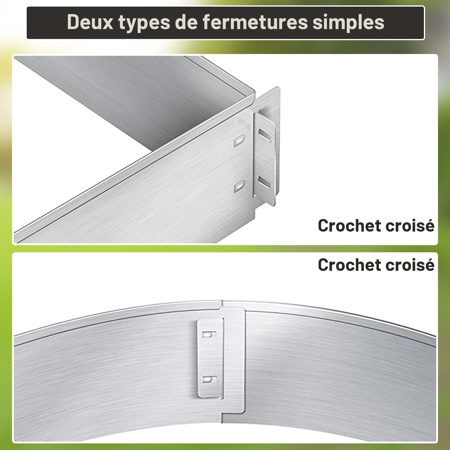 Sonnewelt Bordure de pelouse en métal galvanisé - Bordures de Jardin-5 m, 10 m, 15 m, 20 m, 25 m, 30 m, 35 m, 40 m, 45 m, 50 m, Argent (Longueur 40 m - Hauteur 15 cm)