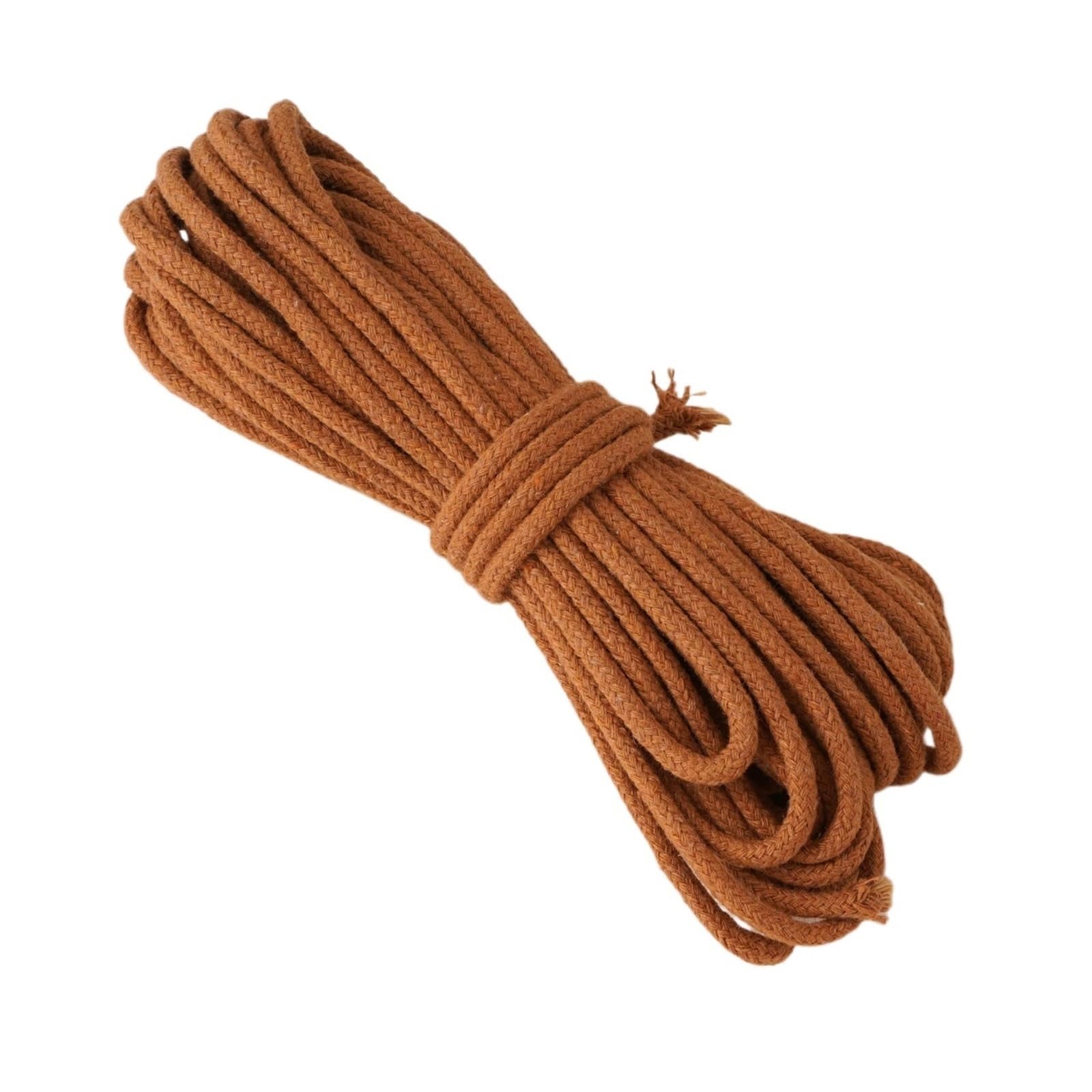 Cotton Macrame Cord 4mm 10m Core Spun Cotton Braided Rope Solid Color for DIY Tapestry Phone Bag Pendant Pet Leash Handcraft Decoration Accessories(Color14)