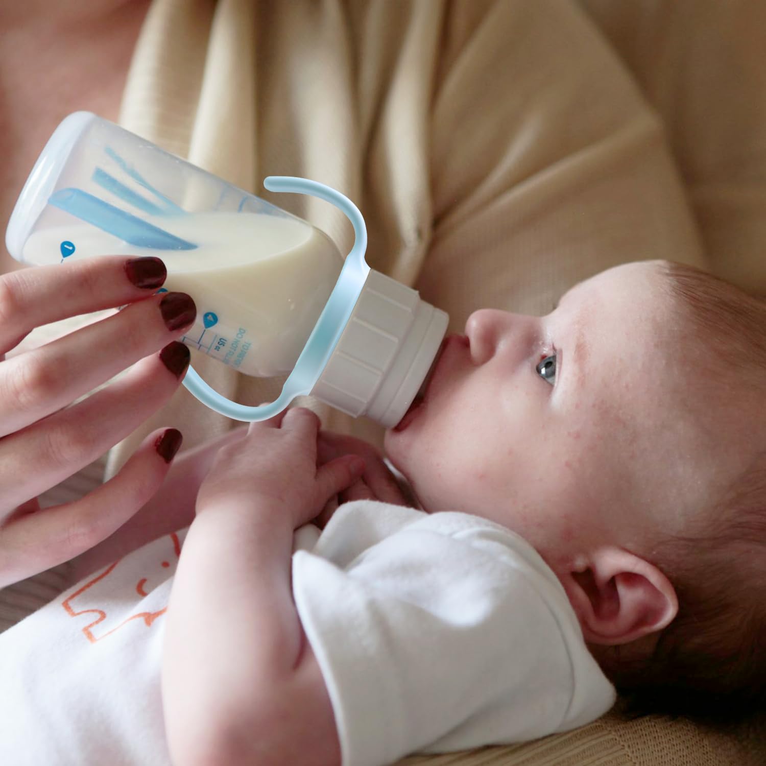 Tabanzhe Baby Bottle Handles 4PCS Bottle Holder for Feeding Compatible with Most Bottles Encourages Independent Drinking Bottle Accessories for Teaching - Image 3