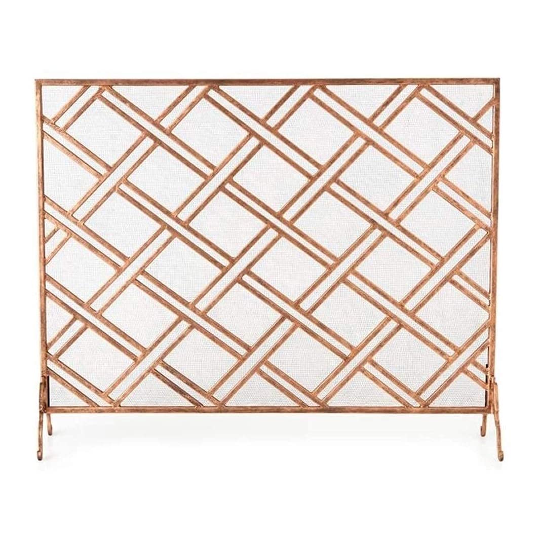 Kaminschutzgitter, Kaminschutzgitter 43,3 Zoll breit mit Vintage-Gold-Finish, robuster Kaminschutzzaun aus Eisen – Wohnzimmer