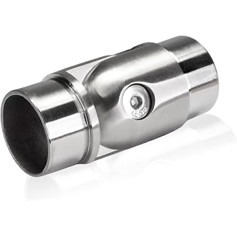 PRIOstahl Adjustable Joint Connector with Joint 90  Pipe Plug Angle Pipe Connector x 1 Piece Diameter 42.4 mm for Round Tube Handrail Railing Pipe Rustproof Stainless Steel V2A
