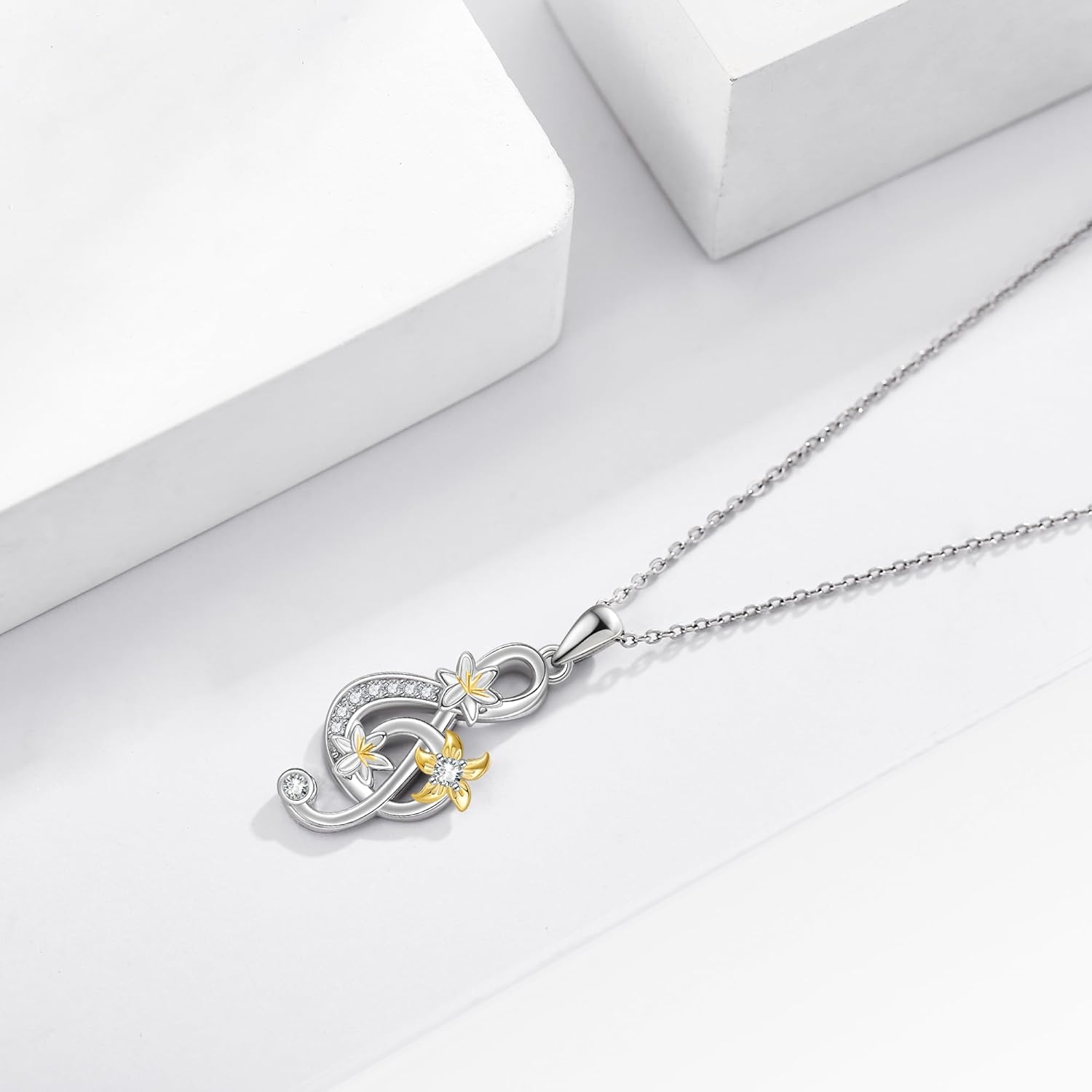 URONE Lily Flower Necklace Sterling Silver Lily Music Note Pendant Singing Necklace Jewelry Gifts for Women - Image 3