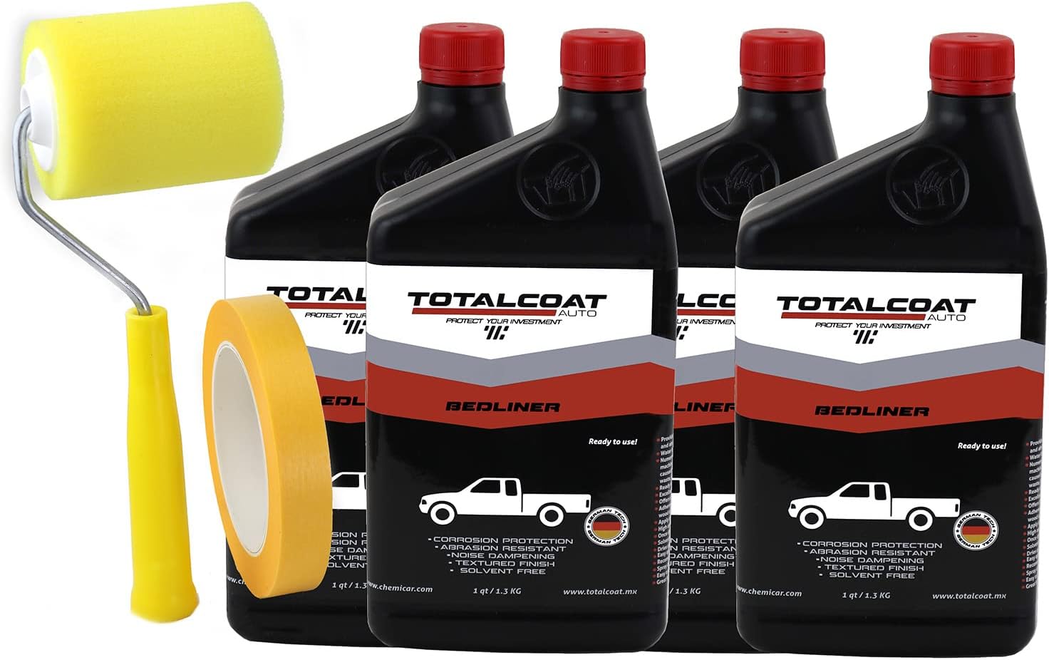Total Coat White Roll On Bed Liner; Low Odor, WaterBased