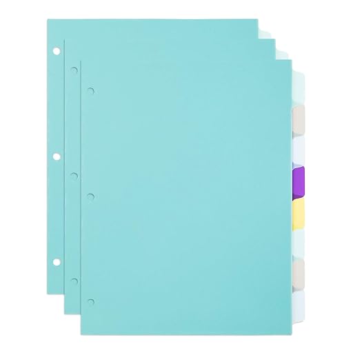 MockWares Basics 8-Tab Plastic Binder Dividers Write & Erase 3 Sets