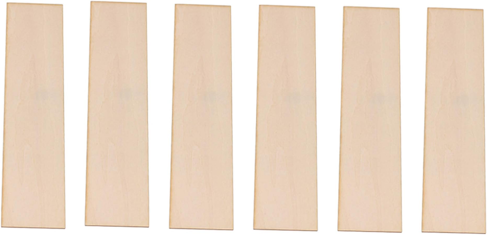 BQLZR 200x50x1.5mm Rectangle Unfinished DIY Paulownia Wooden Sheets for Hand-Made Project Miniatures House Building Architectural Model Pack of 6