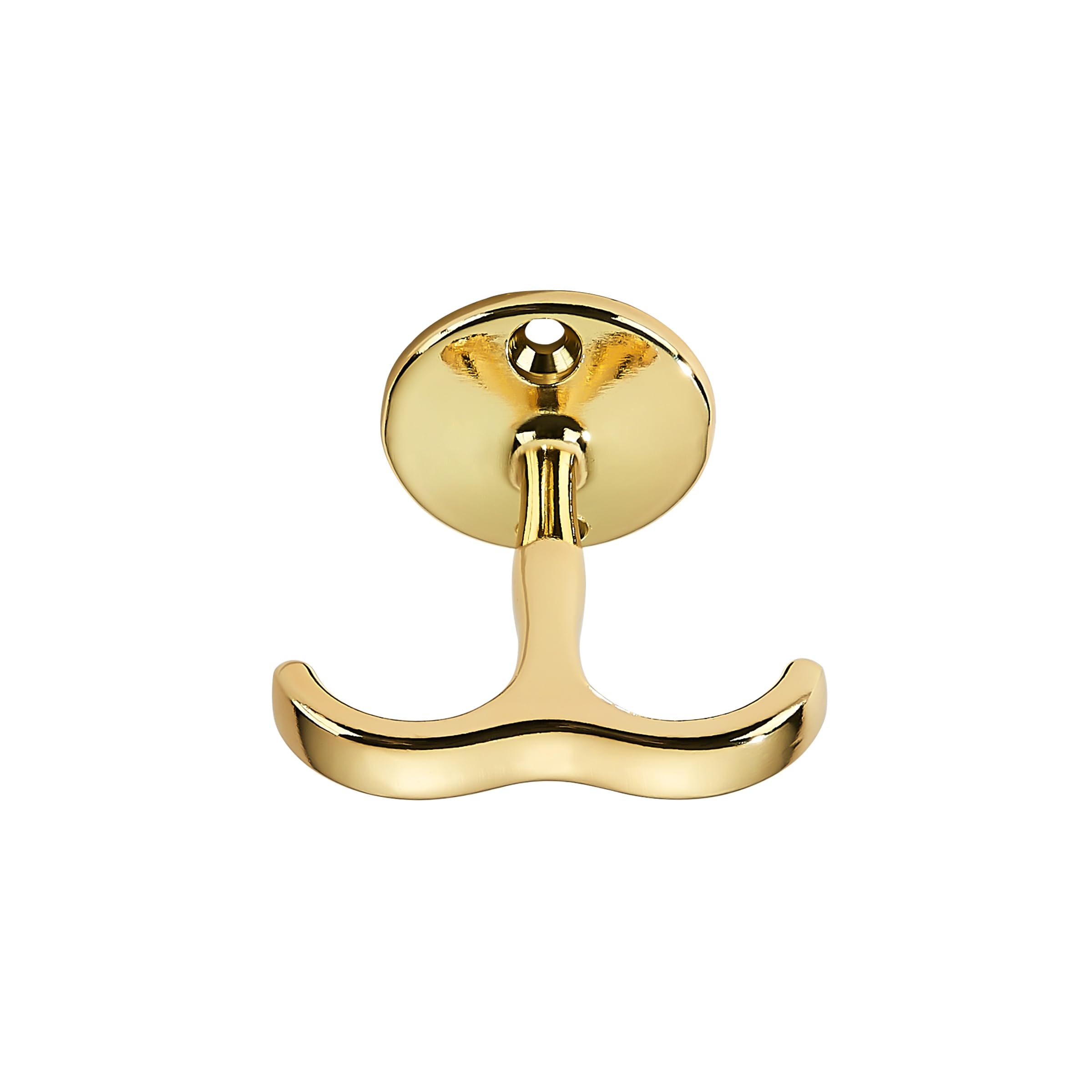 khtumeware Zinc Mounted Polished Brass Ceiling Hooks, Under-Shelf Towel/Robe Clothes Hook Heavy Duty Coat Hook Hanger for Bathroom Kitchen Cabinet Garage, 4 Pack