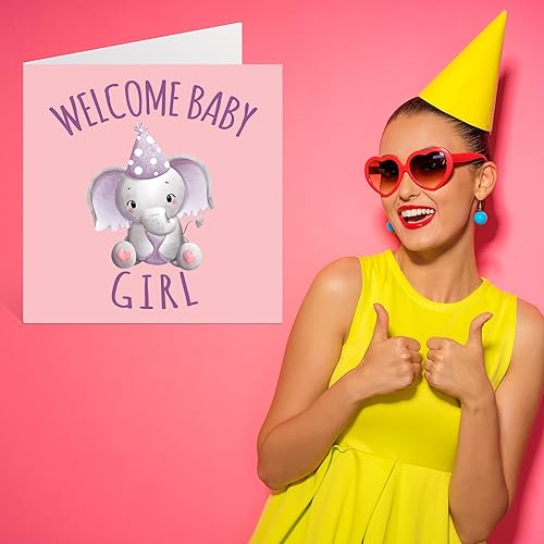 Miniatura 7 de Elephant New Baby Card  Welcome Baby Girl  Tarjetas de felicitación para recién nacido, bien hecho, felicitaciones para recién nacido, tarjetas de