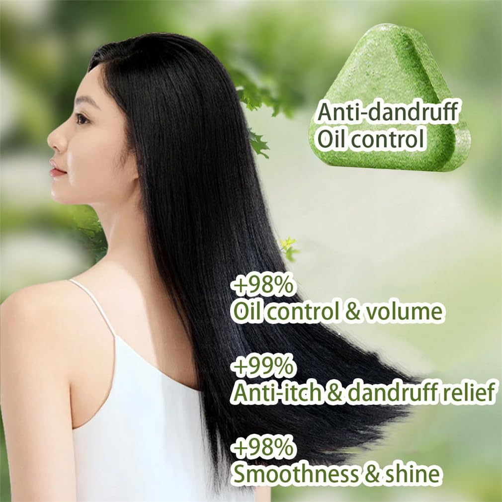 Jabón Sólido Nature Triangle Usman Grass Controla Grasa Calma Fortalece Cabello 2PCS