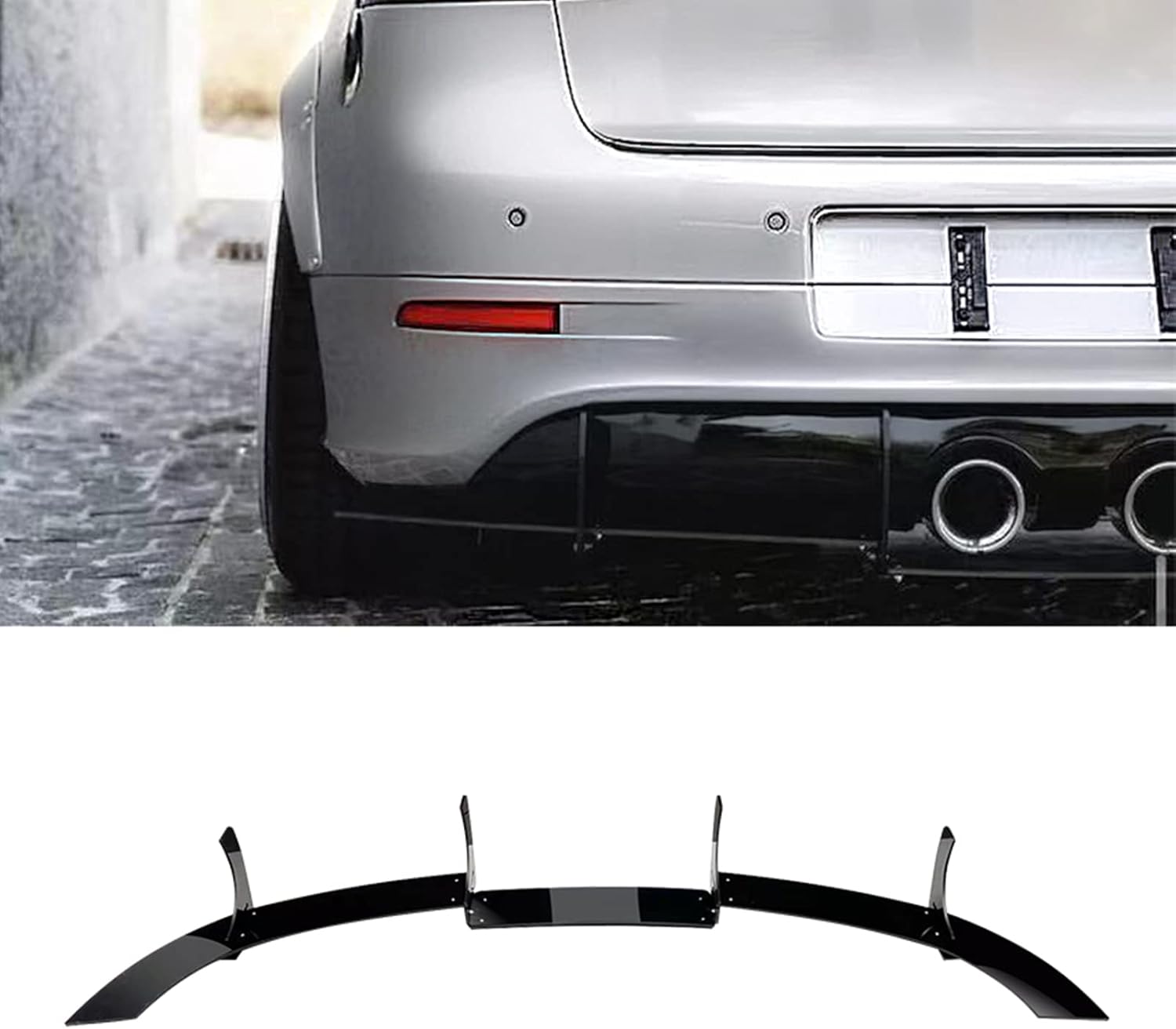 Rear Bumper Diffuser Shark Fin for VW Golf 5 MK5 R32 2005-2009 Gloss Black