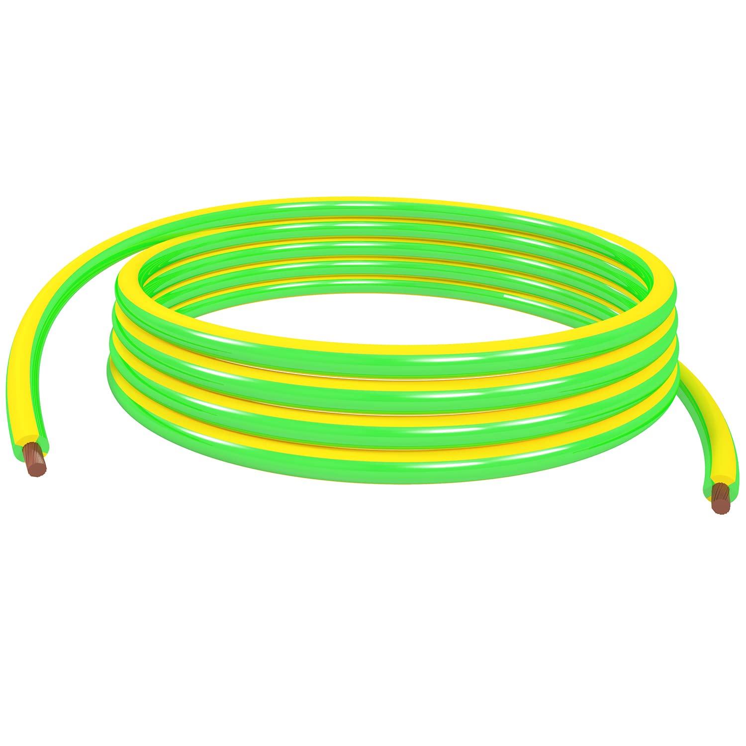 AIXONTEC 10,0m Aderleitung H07 V-K 10,0mm² Grüngelb UV Beständig Einzeladerleitung flexibel Grün Gelb Industriekabel PVC Leitung Einzelader