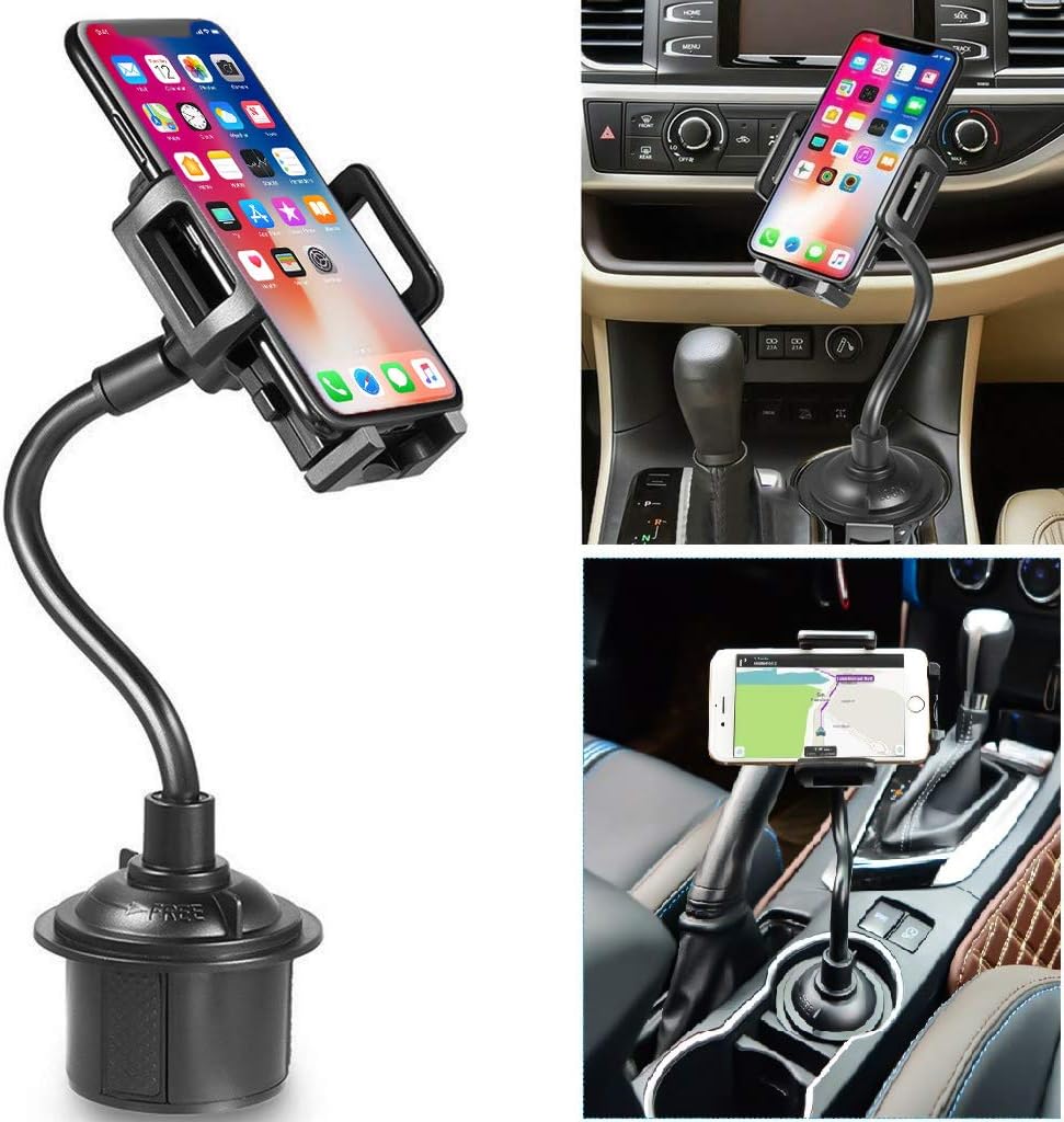Cup Phone Holder for Car, Universal Adjustable Portable Cup Holder Car Phone Mount for iPhone Xs MAX/XR/XS/X/8/8 Plus, Galaxy S10/S9/S9 Plus/Note 9, Google Pixel and More(Black)