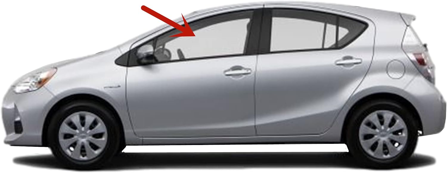 Driver Left Side Front Door Window Door Glass Compatible with Toyota Prius C 4 Door Hatchback 2012-2019 Models