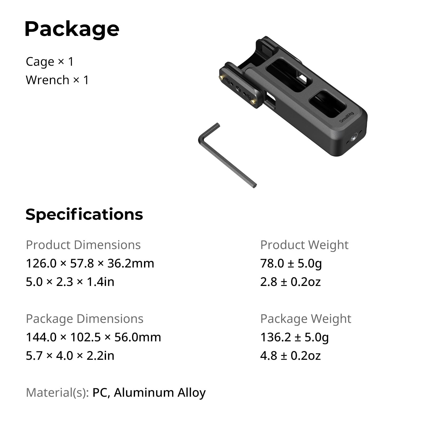 SMALLRIG Adattatore di espansione per DJI Osmo Pocket 4/3, per accessori Xtra Muse, con supporto magnetico bidirezionale, foro di posizionamento da 1/4"-20 e slitta NATO - 6006