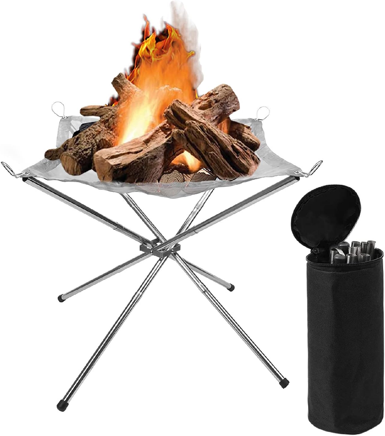 OneWiz Portable Fire Pit Wood Burning, 304 Stainless Steel Camping Fire