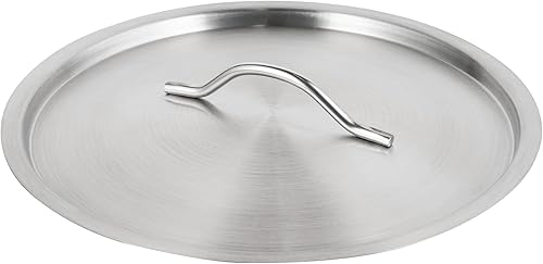 Restaurantware Solo tapa tapa Met Lux para olla de valor, 1 tapa para olla de 21 cuartos de galón, se vende por separado con asa, tapa de acero