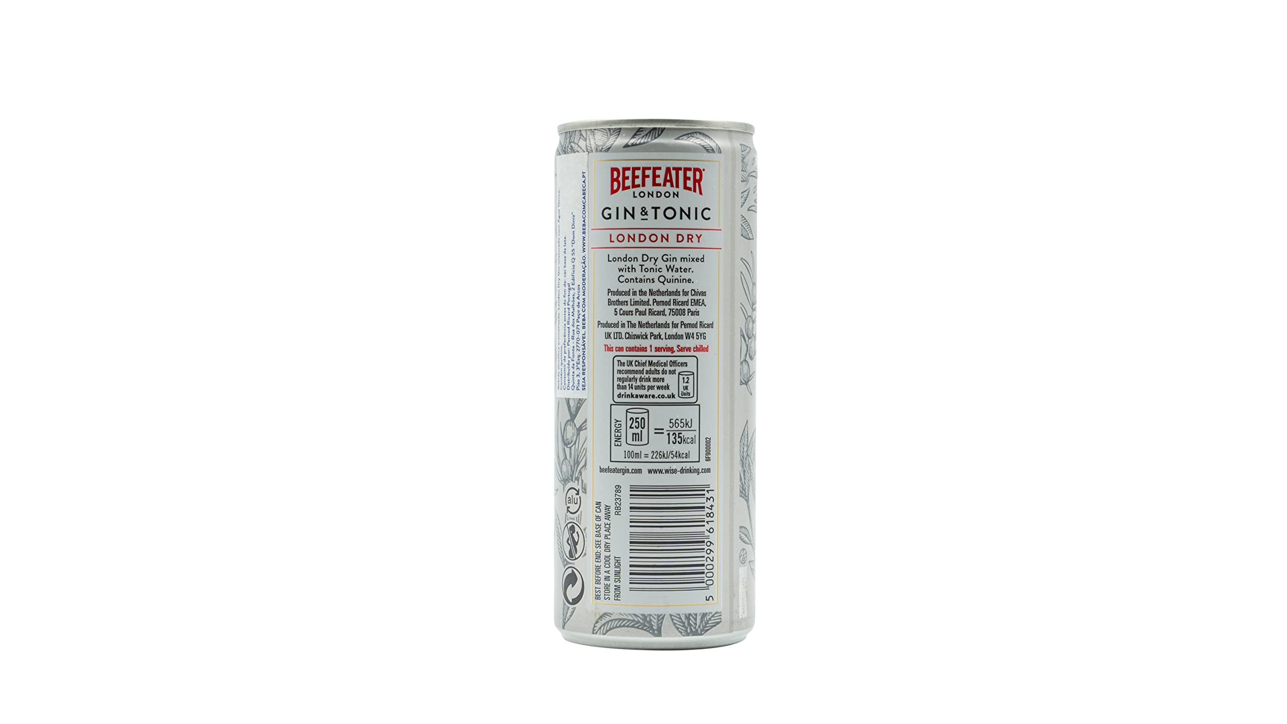 Beefeater Gin&Tonic REDI Cóctel 12 unidades - 250 ml