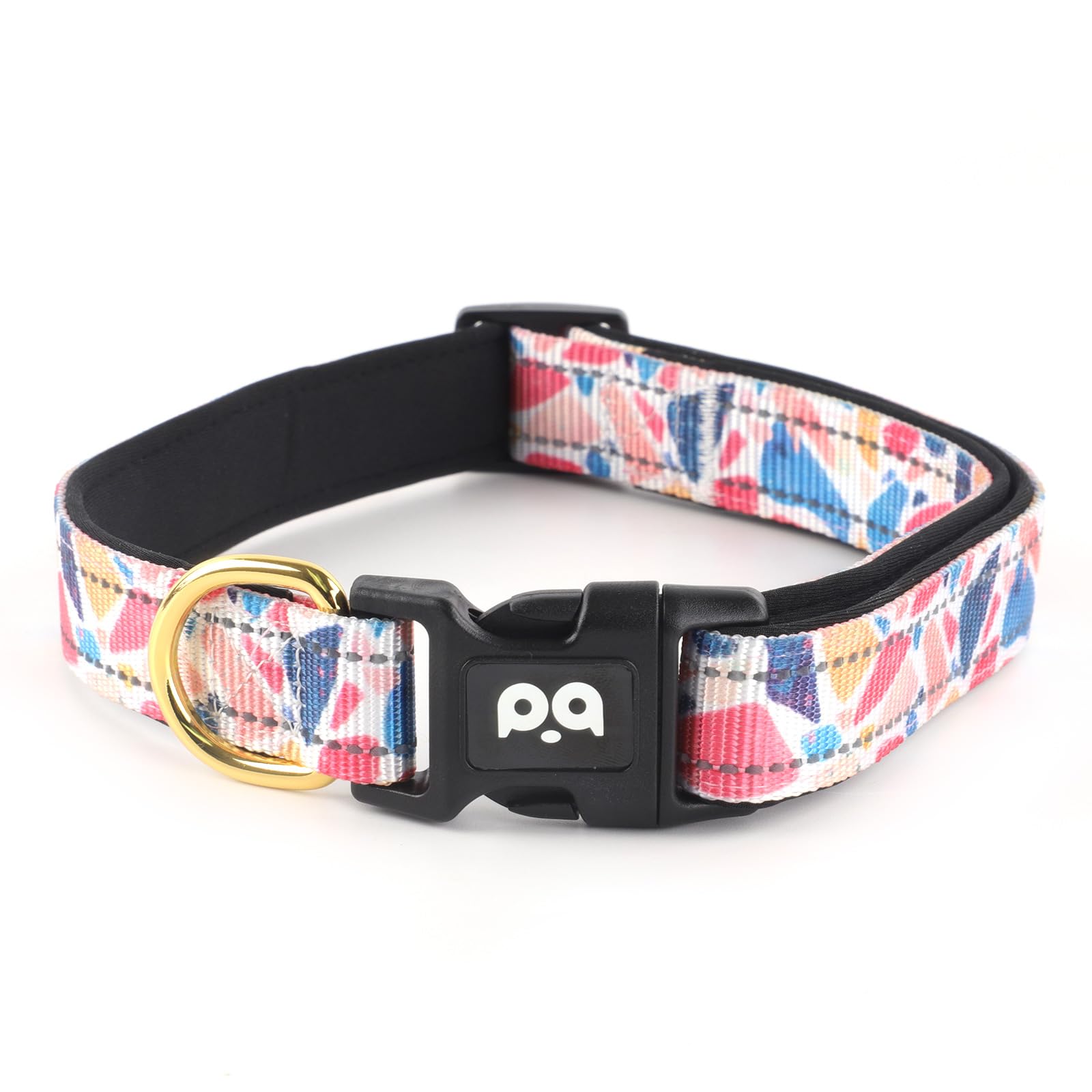 QQPETS Reflective Dog Collar with Soft Neoprene Padded Breathable Nylon Pet Collar Adjustable for Small Medium Large Dogs