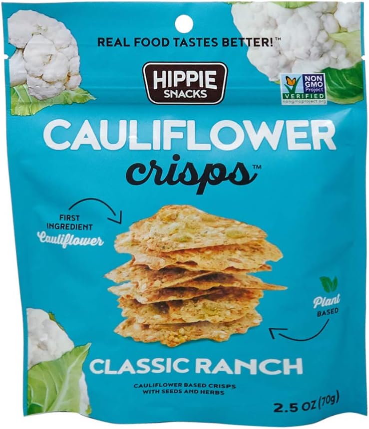 Hippie Snacks, Cauliflower Crisps, Classic Ranch, 2.5oz
