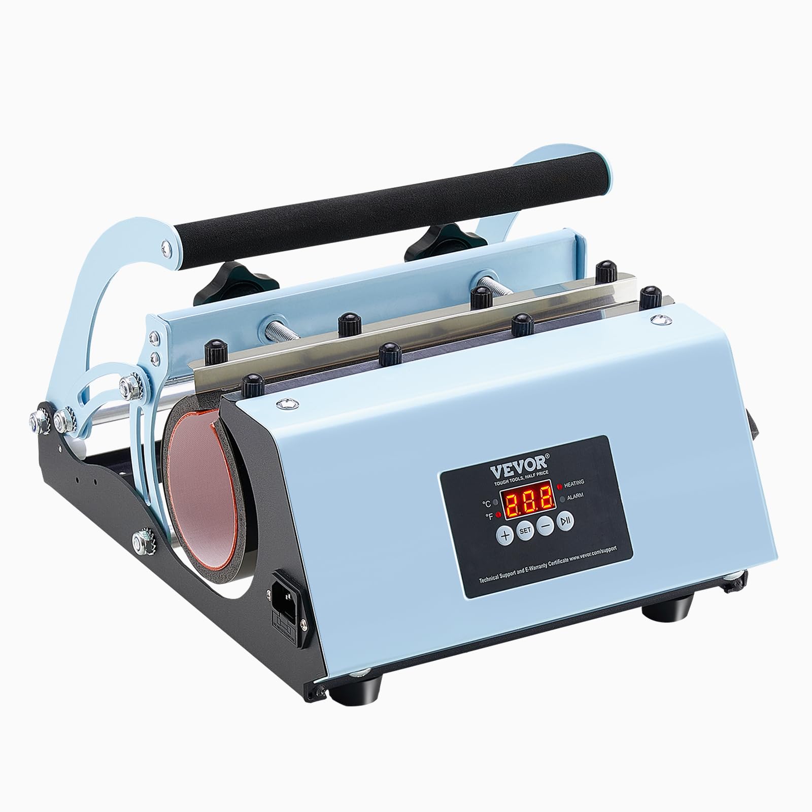 VEVORThermal Cup Press 325-887 ML Heat Press for Cups with Sublimation Paper, Tape and Gloves, Temperature and Time Adjustment for Sublimation Cups, Cups and Jugs, Blue