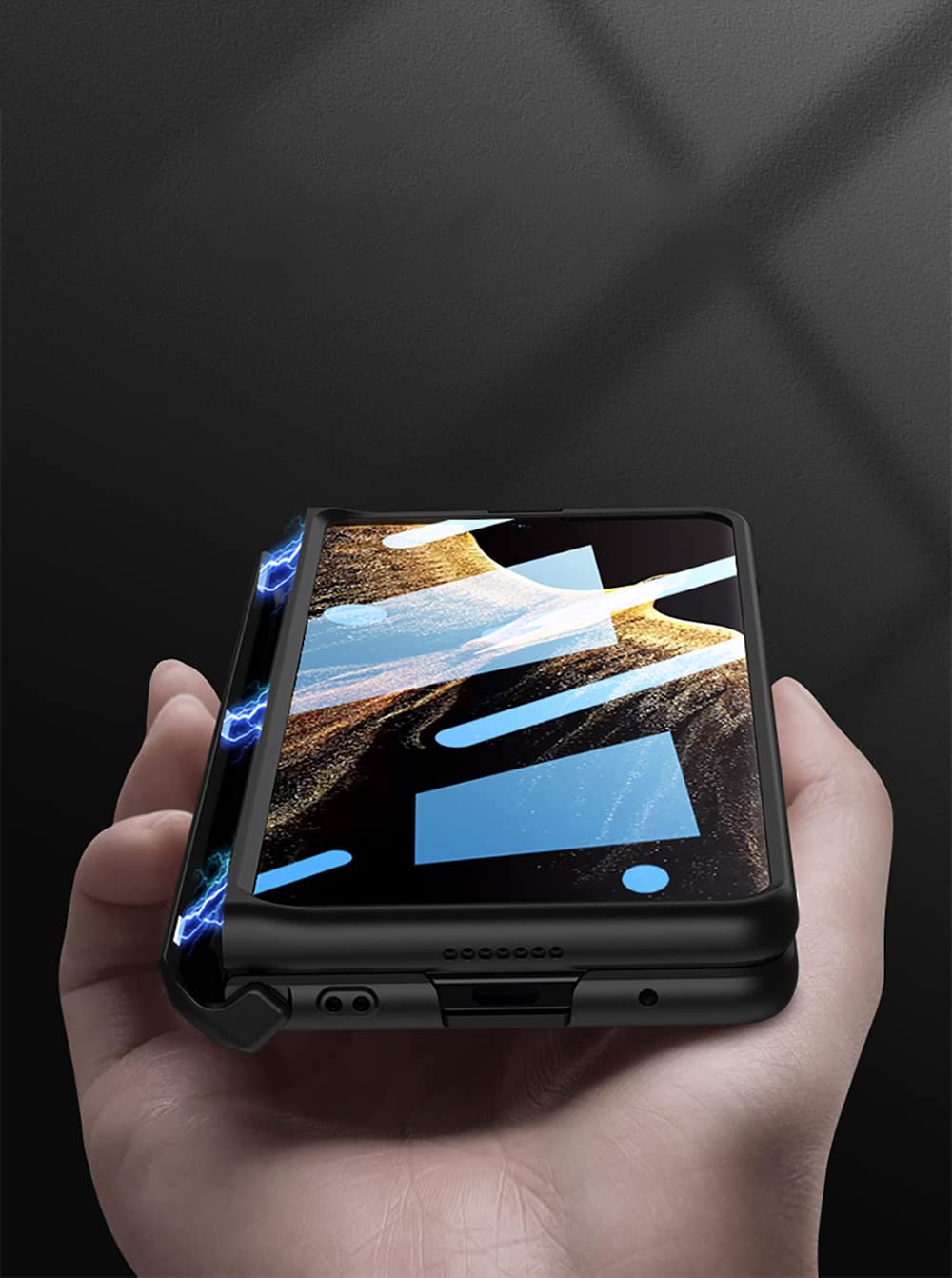 COQUE Étui Pour Galaxy Z Flip 3 5G,coque Tout Copris Pliante à