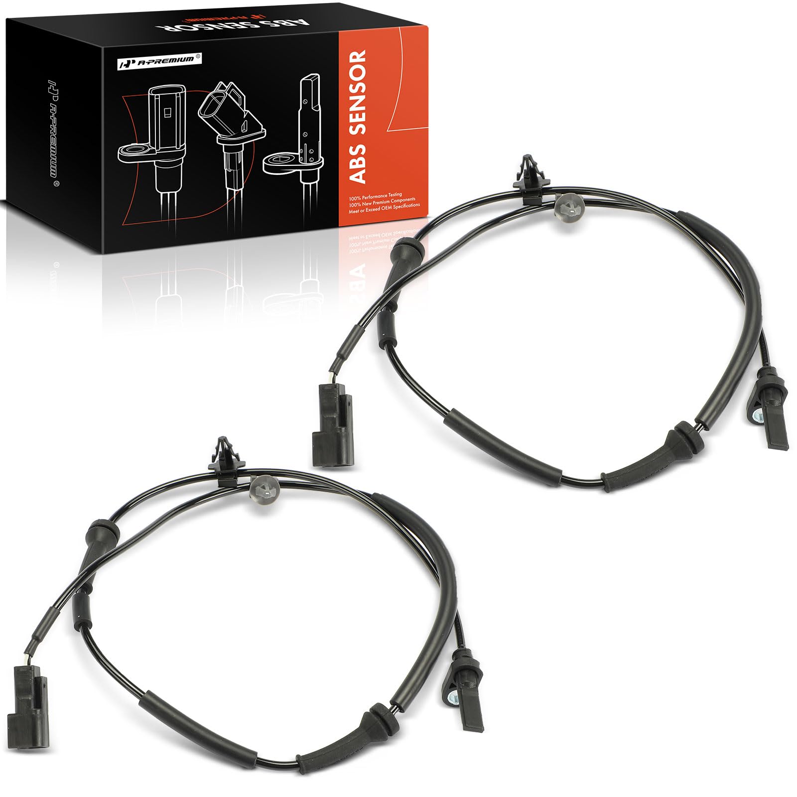 A-Premium ABS Wheel Speed Sensor Compatible with Mazda Model - CX-3 CX3 2016-2021 - Front Driver and Passenger Side, 2-PC Set, Replace# D10E4370X,