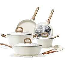 14 Pcs Pots and Pans Set, Nonstick Cookware Sets, Granite Induction Cookware Non Stick Cooking Set with Frying Pans, Saucepans, Saute Pan, Extra Large Casserole, PFAS PTFE PFOA PFOS Free