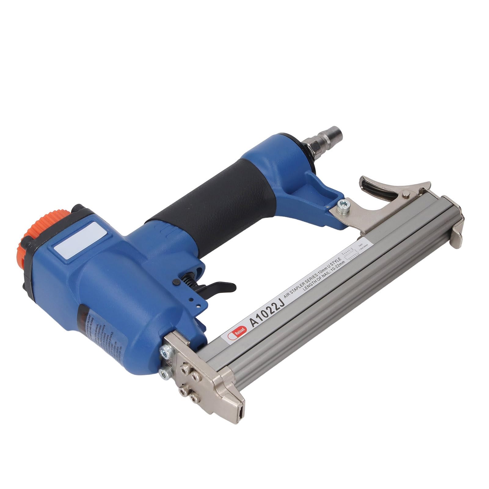 Bewinner Cloueur Pneumatique, Pistolet à Air comprimé de Calibre 20, capacité de 10 à 22 Mm, 100 Pièces, Conception Ergonomique avec Poignée Souple, Construction en Alliage d'aluminium, Connexion