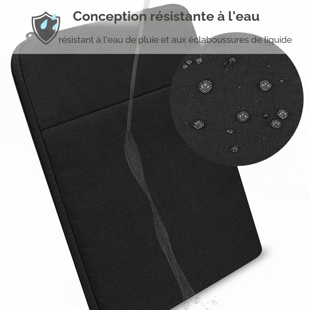 ProElife Housse 15 Pouces pour MacBook Air 15 Pouces M5 M4 M3 M2 (2026-2023) A3448/A3241/A3114/A2941, Sac résistant à l'eau, Transport et Voyage (Noir)