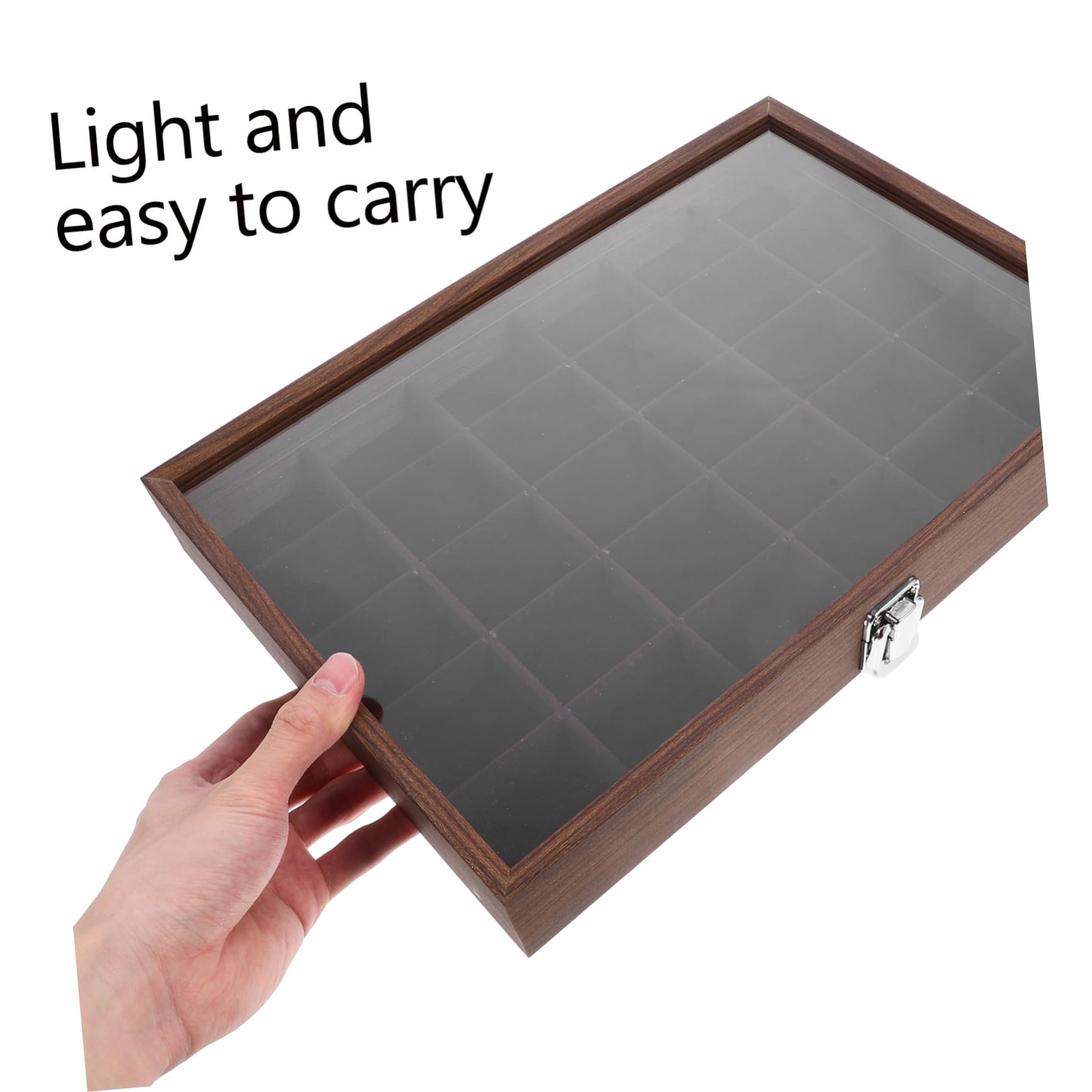 Boîte à Thé Marron Élégante avec 30 Compartiments en Bois et Verre, Organisateur Portable pour Rangement Facile des Sachets de Thé à Domicile Cuisine