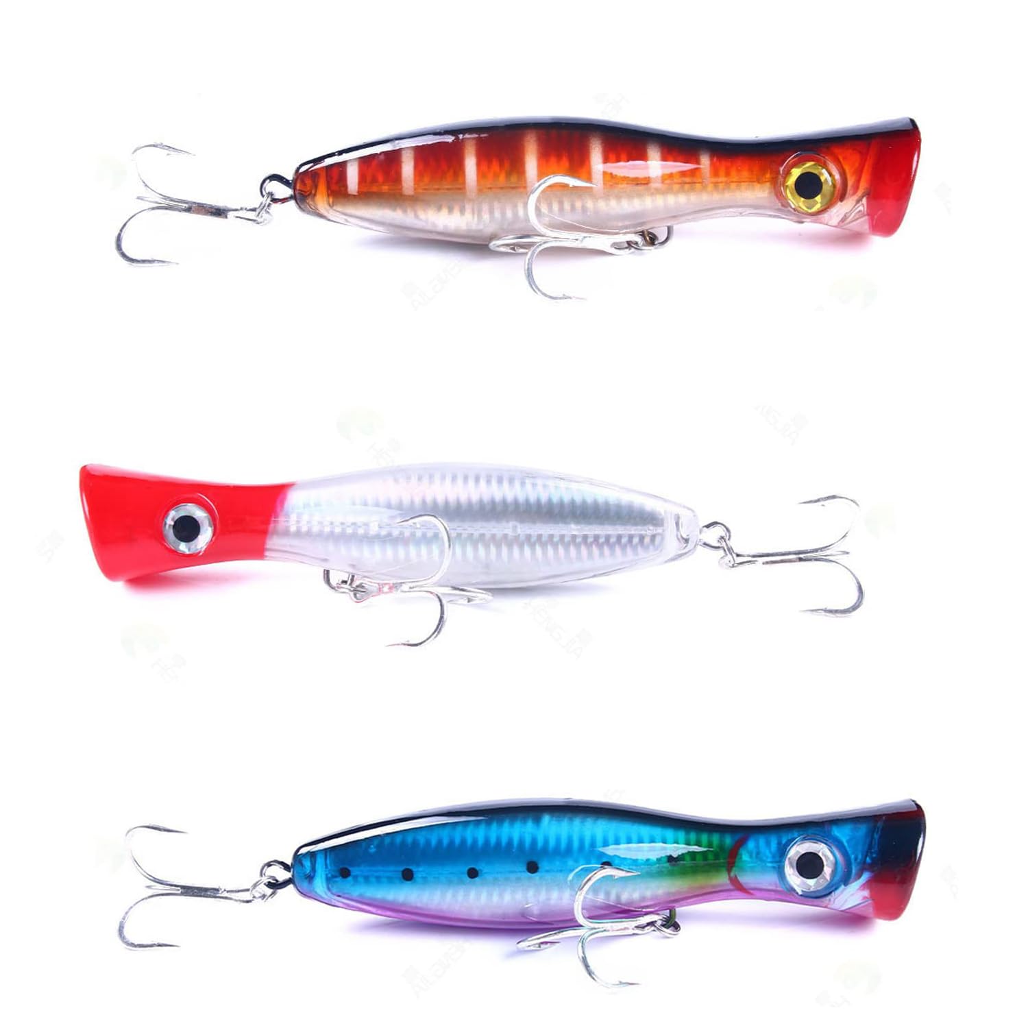 Saltwater Fishing Lures with 3X Strong Hooks, 3PCS Artificial Top Water Baits for Bass Fishing, 4.72In Fishing Lures Kit for Saltwater Freshwater Trout Bass Salmon Fishing : Sports & Outdoors