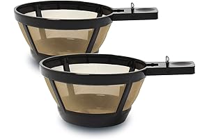 Gold Reusable Coffee Filter Compatible with Hamilton Beach 2-Way Brewer -2 pack