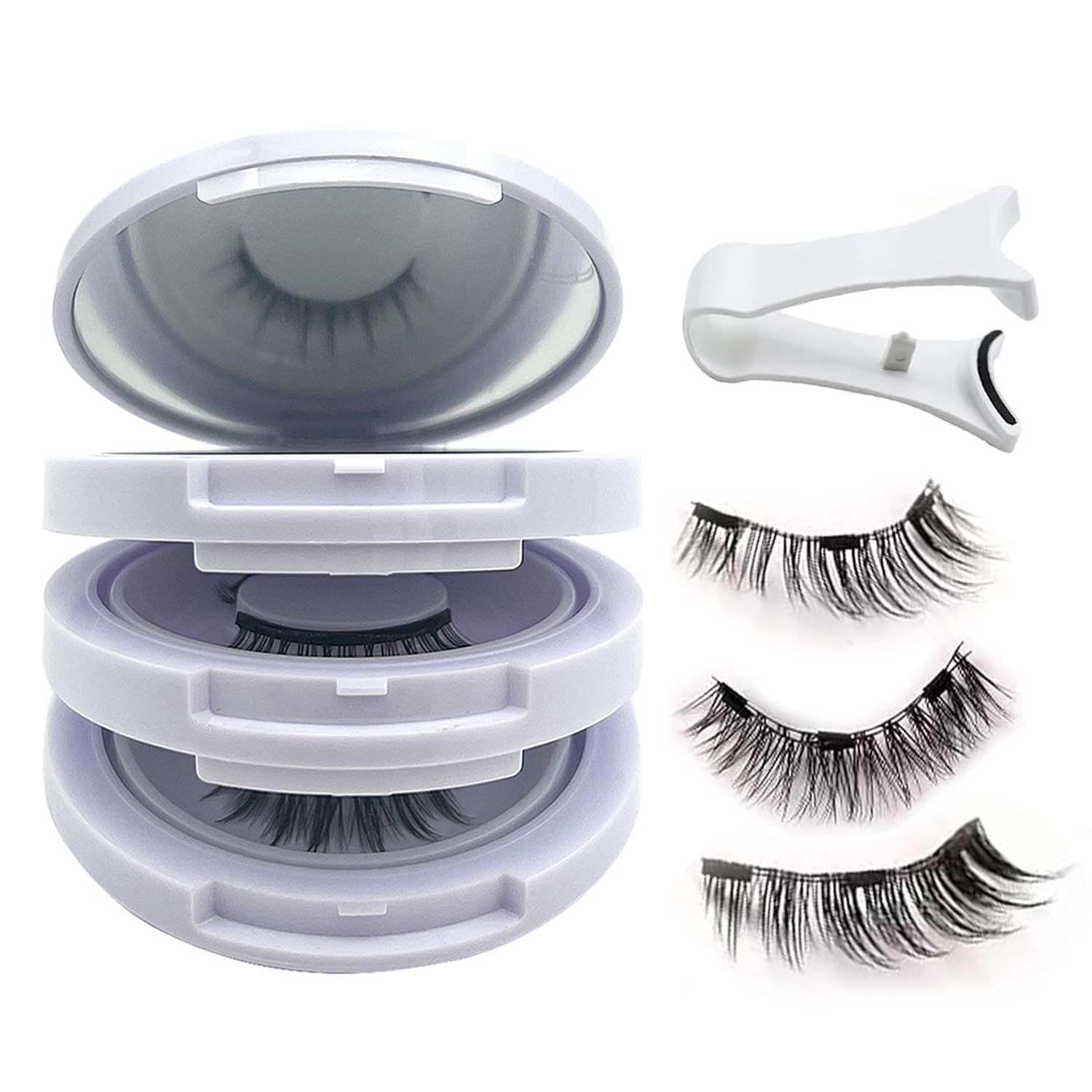 Photo 1 of Meylora Magnetic Lashes,Magnetic Eyelashes with Applicator,Reusable Magnetic Eyelashes Natural Look,Easy to Wear Reusable Soft Lashes kit No Glue Needed(Natural+Fuller+Simple)
