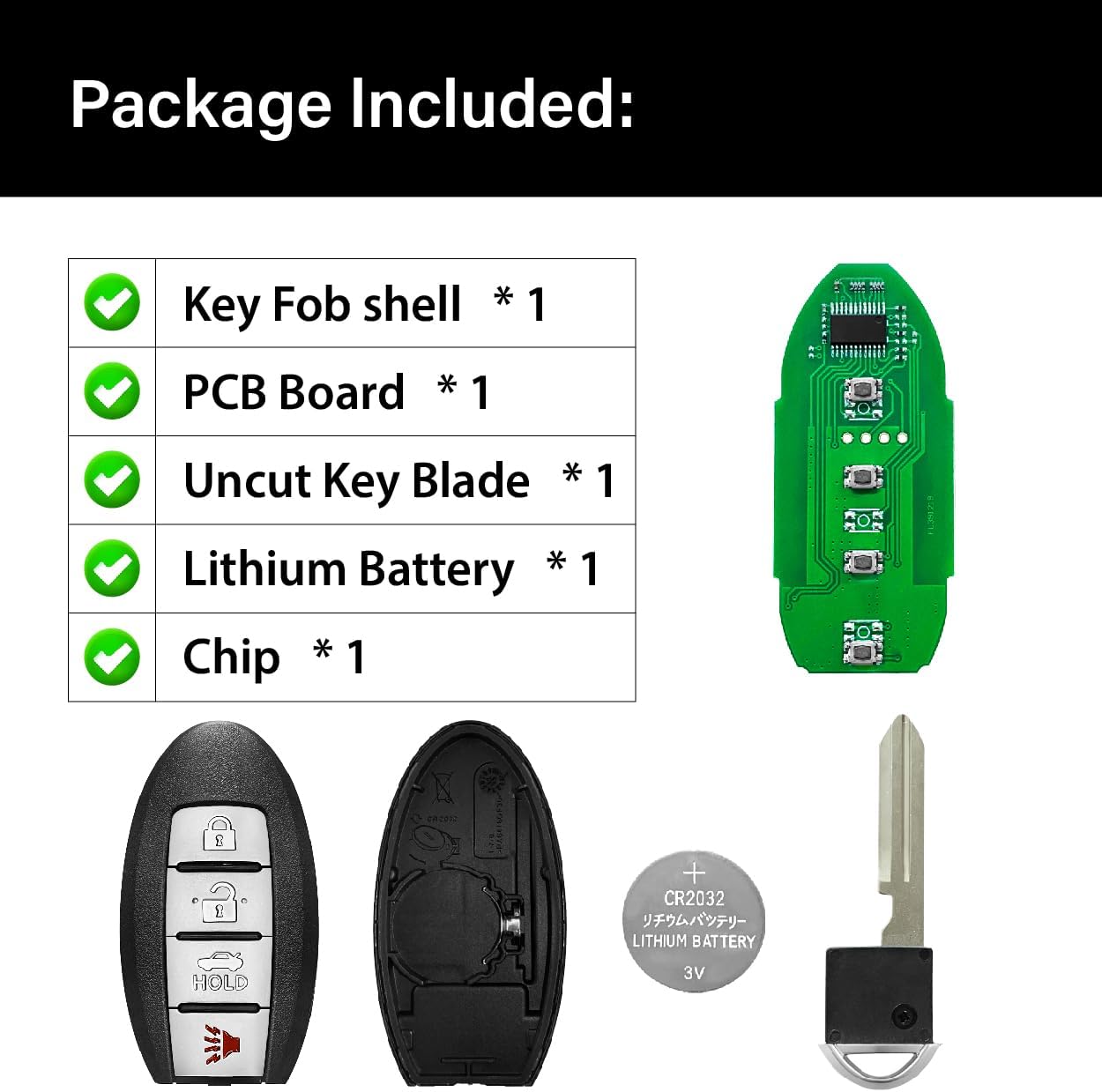 2 Keylessbest Replacement for 2013-2019 Nissan Sentra Versa Leaf Key Fob Remote Control CWTWB1U840 4 Buttons 315MHz