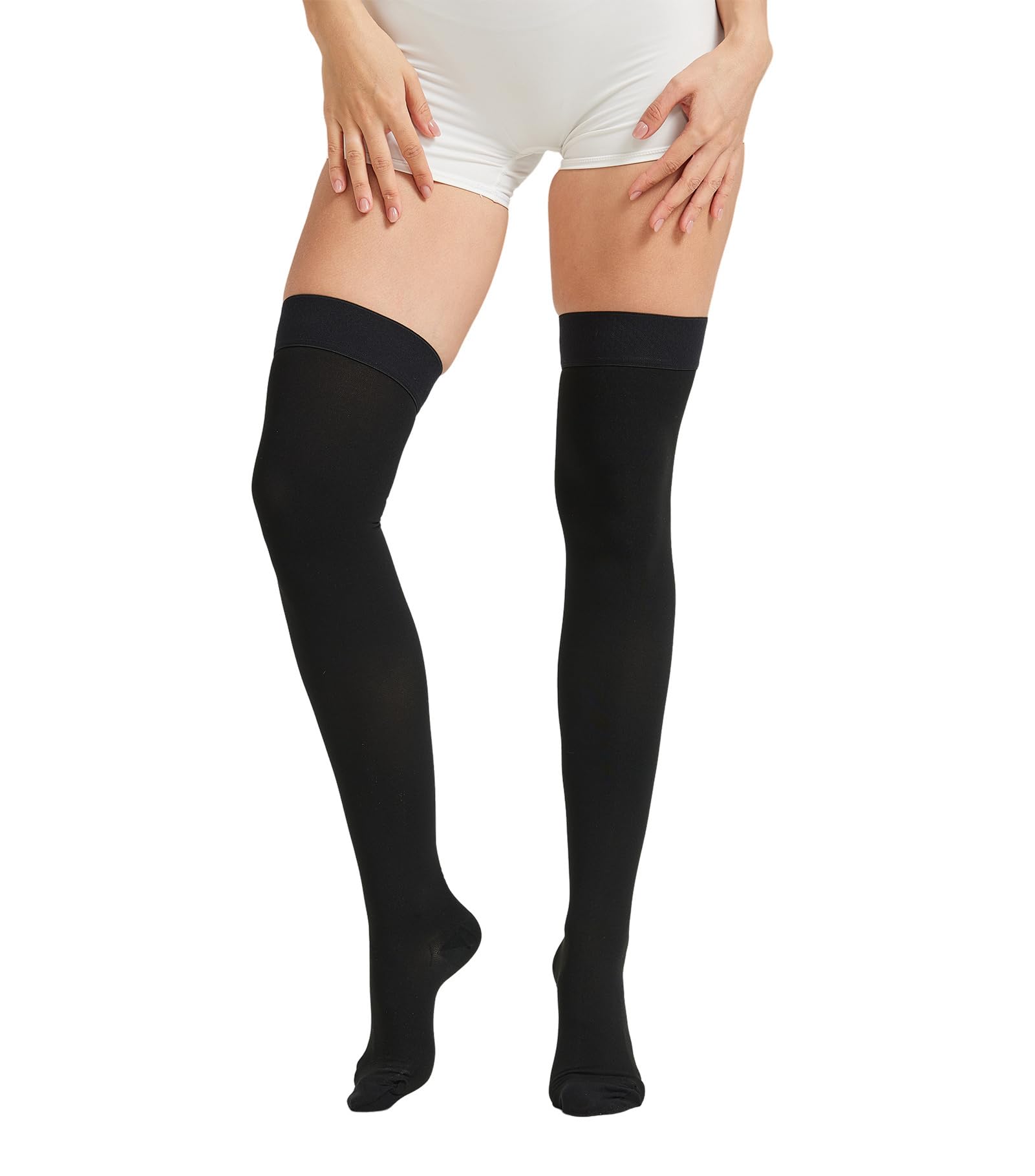 NURCOM Compression Stockings, Closed Toe, 20-30 mmHg, Black 3XL