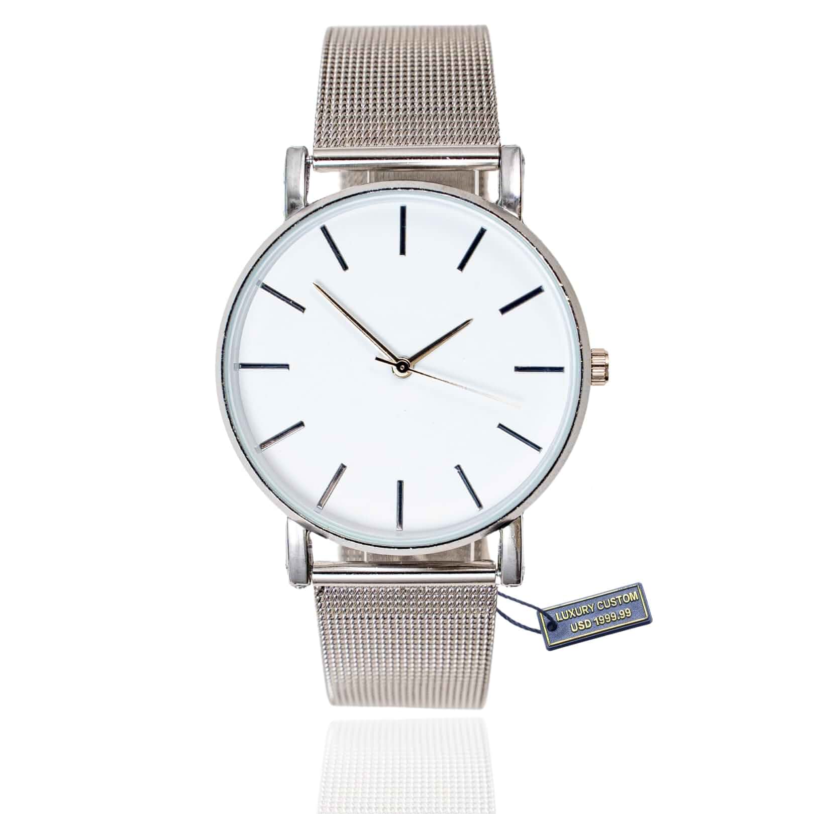 Halukakah Minimalist Stainless Steel Men's Watch - Black/White Dial 24k Real Gold Plated/Platinum Plated Silver/Rhodium Plated Black Watch Band, Optional with Bracelet, with Elegant Giftbox