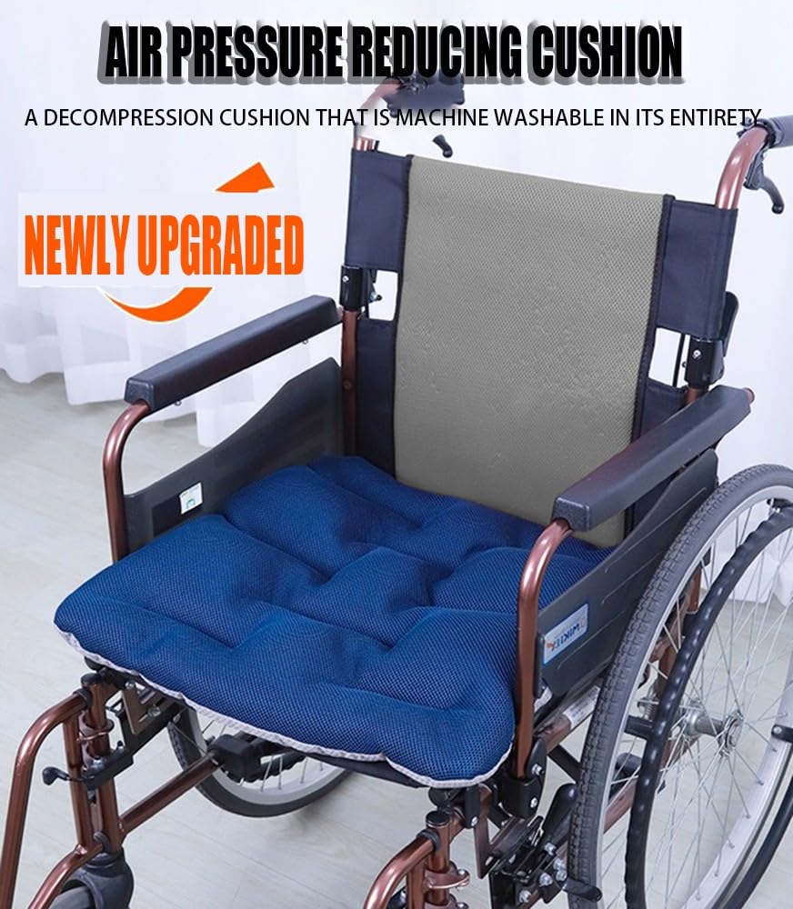 Cojín para Silla De Ruedas, Cojín De Descompresión 47X47X6CM, Cojín Antiescaras Cojin Coxis Cojin Asiento Ergonómico para Oficina, Sofa, Hogar, Alivia Presiones De Piernas