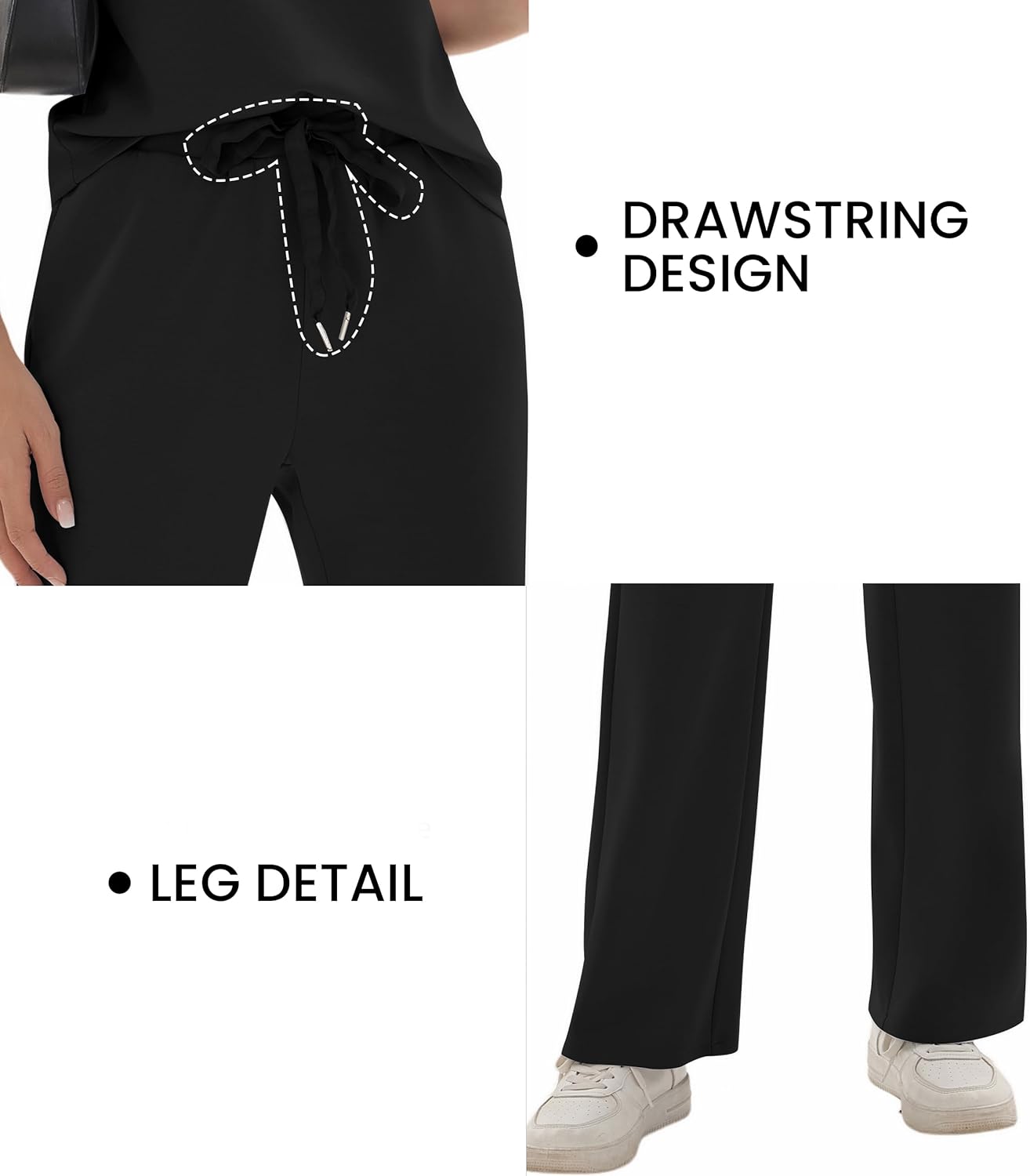 Sixstar Two Piece Sets for Women Summer V Neck Tops Wide Leg Sweatpants Sleeveless Tracksuit Travel Outfits - Image 3