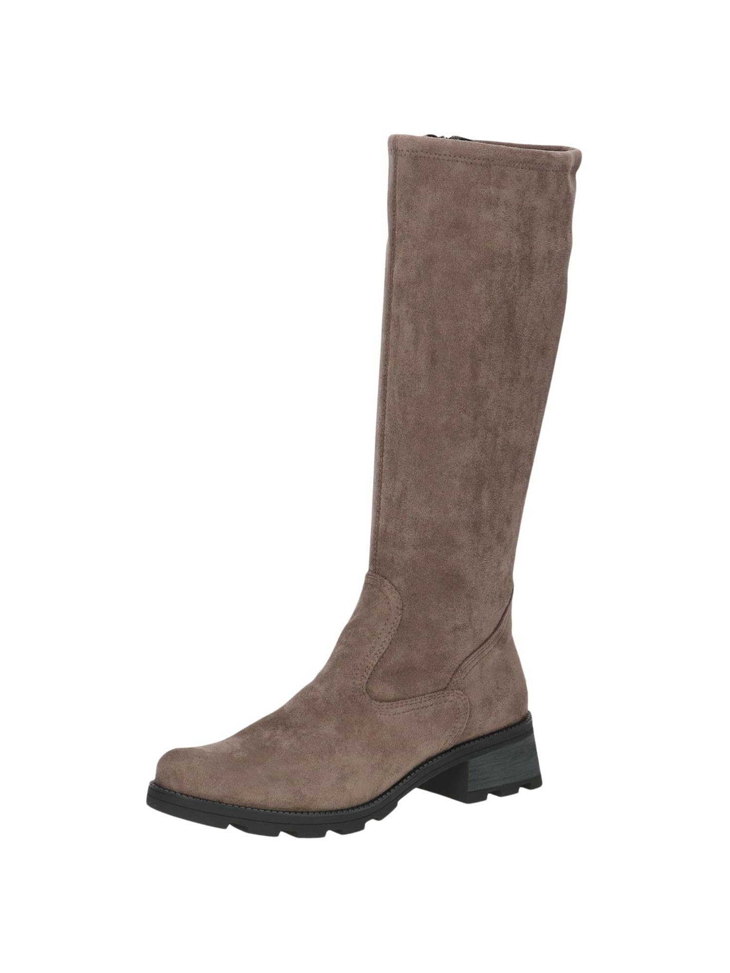 CAPRICE Women Boots with Heel Knee high Vegan, Brown (Cafe Stretch), 4.5 UK
