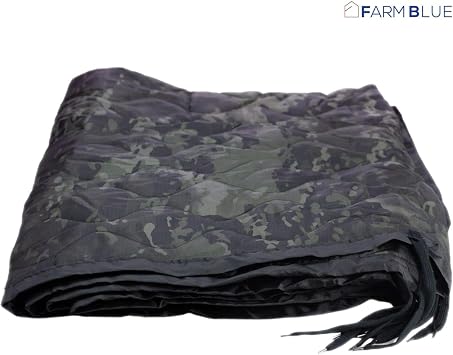 Farm Blue Black Camo Camping Military Blanket Tactical Woobie Blanket Poncho Liner - Lightweight, Multifunctional, All Weather Blankets - Camping Gear, Backpacking and Other Outdoor Activities