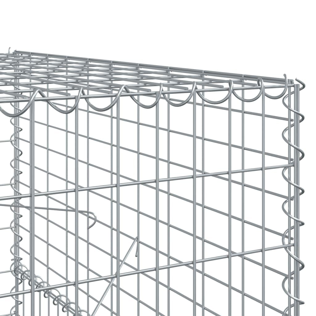 Gavión 1100 x 100 x 150 cm cesta de piedra de hierro galvanizado | Cesta de hierro galvanizado resistente para jardinería creativa y una protección de privacidad estable en exteriores.